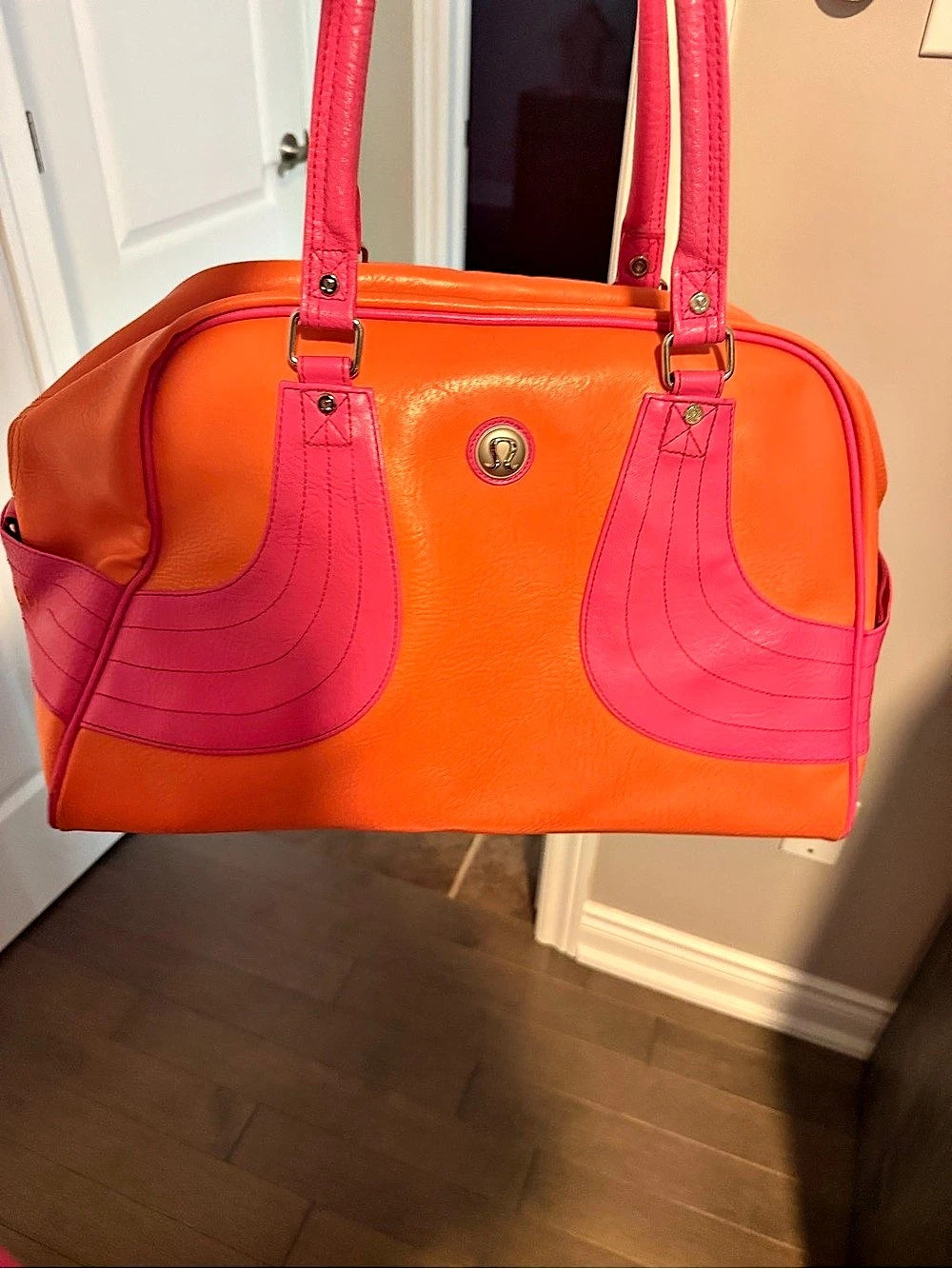 Vintage lululemon duffle bag orange and pink
